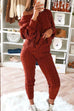 Febedress Crewneck Long Sleeve Sweater and Slim Fit Pants Solid Set