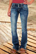 Febedress Button Down Bell Bottom Jeans with Pockets