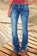 Febedress Button Down Bell Bottom Jeans with Pockets