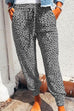 Febedress Casual Tie Waist Leopard Joggers Pants with Pockets