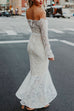 Febedress Off Shoulder Long Sleeve Floral Lace Bodycon Dress