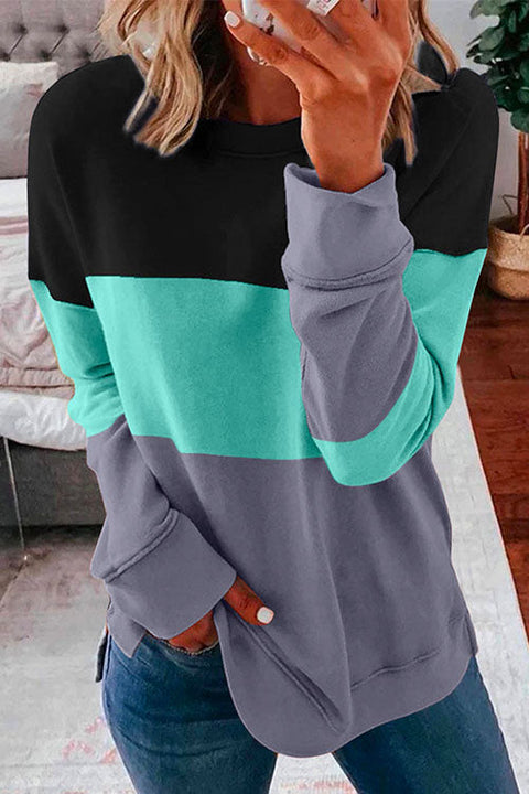 Febedress Crewneck Long Sleeve Color Block Sweatshirt
