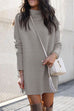 Febedress Solid Crewneck Long Sleeve Knit Dress