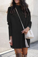 Febedress Solid Crewneck Long Sleeve Knit Dress