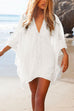 Febedress Casual V Neck Hollow Out Beach Dress