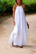 Febedress Halter Sleeveless Cotton Linen Beach Dress