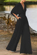 Febedress Deep V Neck High Waist Wide Leg Jumpsuit