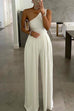 Febedress One Shoulder Sleeveless Maxi Wide Leg Jumpsuit