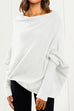 Febedress Solid Batwing Sleeves Slouchy Knit Sweater