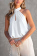 Febedress Sleeveless Cut Out Halter Backless Top