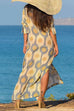 Febedress V Neck Side Split Printed Maxi Holiday Dress