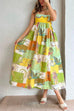 Febedress Bow Knot Back Dinosaur Printed Cami Maxi Holiday Dress