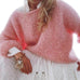 Febedress Solid Boat Neck Fluffy Knitting Sweater