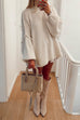 Febedress Drop Shoulder Plain Casual Pullover Sweater