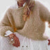 Febedress Solid Boat Neck Fluffy Knitting Sweater