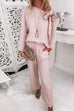 Febedress Bow Knot Neck Pullover Top+Pants Lounge Set