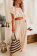 Febedress Drawstring Hem Crop Top Wide Leg Pants Loungewear Set