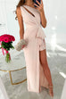 Febedress One Shoulder Cut Out Draped Front Maxi Party Dress