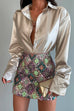 Febedress Chic Long Sleeves Button Down Satin Bouse Shirt