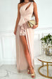 Febedress One Shoulder Cut Out Draped Front Maxi Party Dress