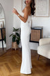 Febedress Strapless Feather Tube Top Flare Bottoms Jumpsuit