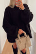 Febedress Drop Shoulder Plain Casual Pullover Sweater