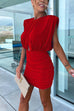 Febedress Cut Out High Waist Ruched Mini Bodycon Dress