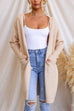 Febedress Open Front Pockets Solid Knitting Midi Cardigan