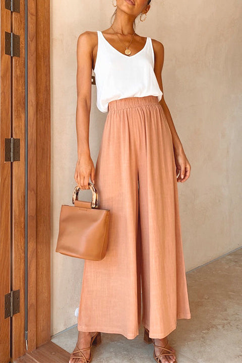 Febedress Elastic Waist Wide Leg Palazzo Pants