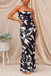 Febedress Geometric Printed Tube Top Maxi Party Dress