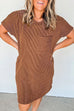 Febedress Short Sleeve Pocket Striped T-shirt Dress