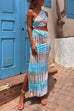 Febedress One Shoulder Cut Out Waist Side Split Tie Dye Maxi Dress