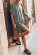 Febedress Side Split Batwing Sleeves Shift T-shirt Dress