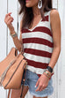 Febedress V Neck Striped Tank Top