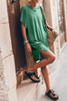 Febedress Side Split Batwing Sleeves Shift T-shirt Dress