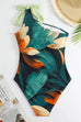 Febedress Bow One Shoulder One-piece Swimsuit Ruffle Cover Up Skirt Printed Set