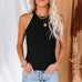 Febedress Solid Ribbed Knit Slim Fit Tank Top