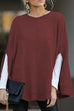 Febedress Crewneck Batwing Sleeve Cloak Top