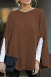 Febedress Crewneck Batwing Sleeve Cloak Top