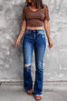 Febedress Distressed Bell Bottoms Ripped Jeans