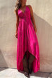 Febedress V Neck High Low Hem Tie Dye Maxi Cami Dress