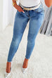 Febedress Beaded Butterfly Distressed Skinny Denim Pants