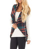 Febedress Lush Sleeveless Plaid Jacket Vest with Pockets