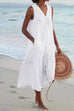 Febedress V Neck Sleeveless Beach Midi Dress(7 Colors)