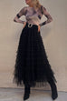 Febedress Ruffle Layered Mesh A-line Maxi Skirt