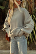 Febedress Crewneck Batwing Sleeves Side Split Oversized Sweater