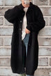 Febedress Collared Button Down Pocketed Long Sweater Cardigan