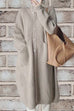 Febedress Collared Button Down Pocketed Long Sweater Cardigan