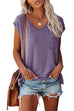 Febedress Solid V Neck Short Sleeve T-shirt