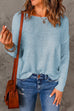 Febedress Drop Shoulder Long Sleeves Solid Knitting Sweater